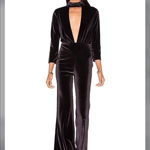 LPA velvet jumpsuit - dark purple